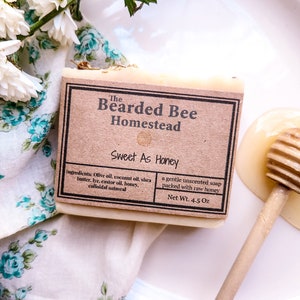 Sweet As Honey, Soap For Eczema, Sensitive Skin Soap, Gentle Soap