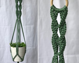 Macrame Plant Hanger - The Sacrum - “braided pattern” - multiple color options