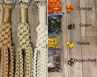 Macrame Plant Hanger - The Incus with prism/diamond wood beads - Choose your cord and bead colors