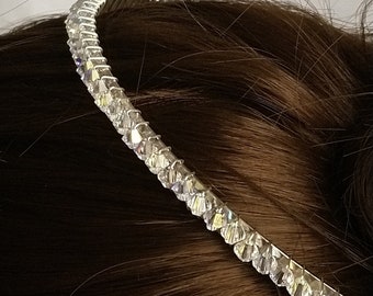 Swarovski® crystal headband, Crystal hair accessory, Wedding accessory, Bride hair accessory, Crystal headband,Handmade headband,Veil holder