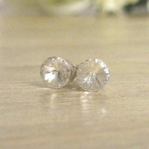 Swarovski® crystal stud earrings,Real silver studs,small crystal earrings,Sleek earrings,Crystal earrings,Handmade jewellery, Mother gift