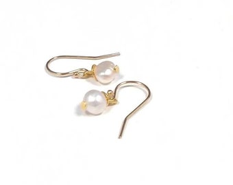 Baroque pearl and gold earrings, Gold ear wires, Pearl earrings, Birthday gift for her, Mothers Day Gift