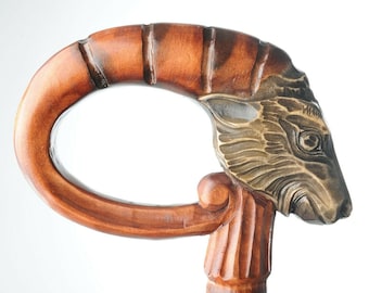 Kij turystyczny, ręcznie rzeźbiony, drewniany, drewniany, ręcznie rzeźbiony, ręcznie wykonany, ręcznie wykonany - Designerski - Ekskluzywny - PERFEKCYJNE SZCZEGÓŁY!