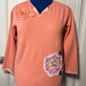 Fresh Floral Print Peach Sweatshirt main image 1