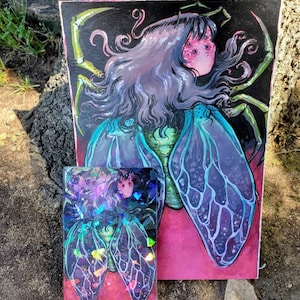 The Lady is a Fly Holographic Sticker
