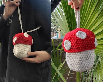 Sac à main champignon au crochet