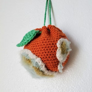 Bolsa naranja mohosa de ganchillo