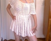 Cotton Crochet shirt. Crochet shirt. Crochet dress. Handmade. high fashion. Dress.