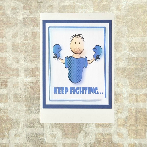 Cancer Card Funny for Men - Support Card for Male - Inspirational Card for Him - Stay Strong Motivational Card - Chemo Card and Envelope Set