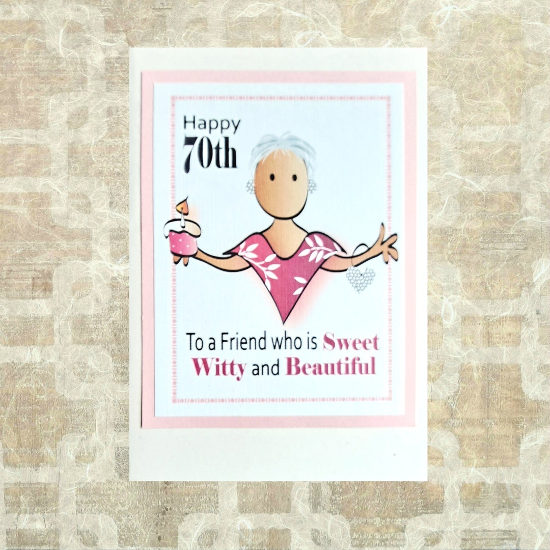 70th Birthday Card for Her Funny Happy 70 Birthday Greeting - Etsy ...