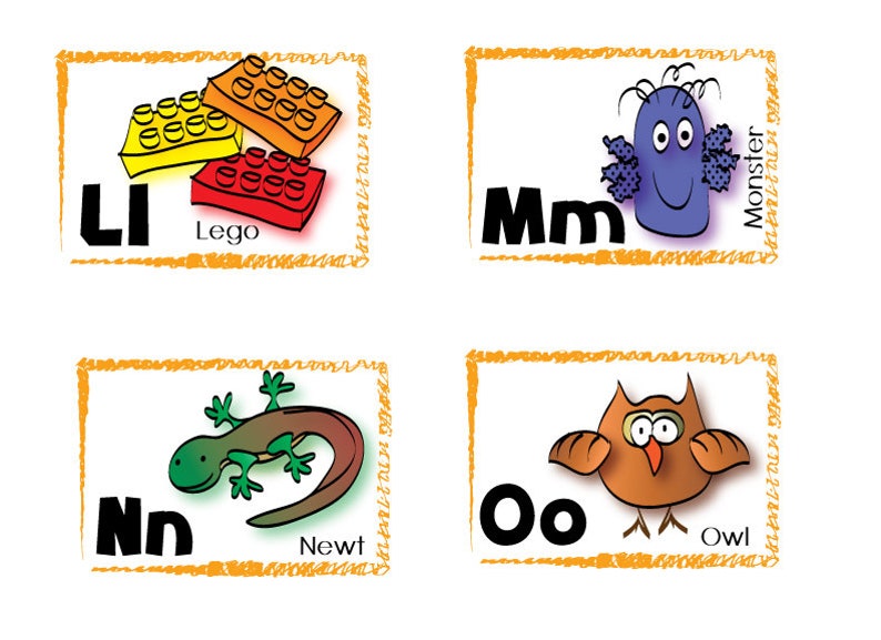 Laminate ABC Flash Cards for Baby Educational Alphabet Flash Etsy