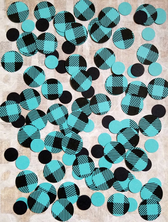 blue plaid baby shower decorations