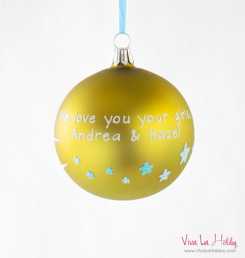 Father Gift for New Dad Ornament First Year as Dad Blown Glass Ornament