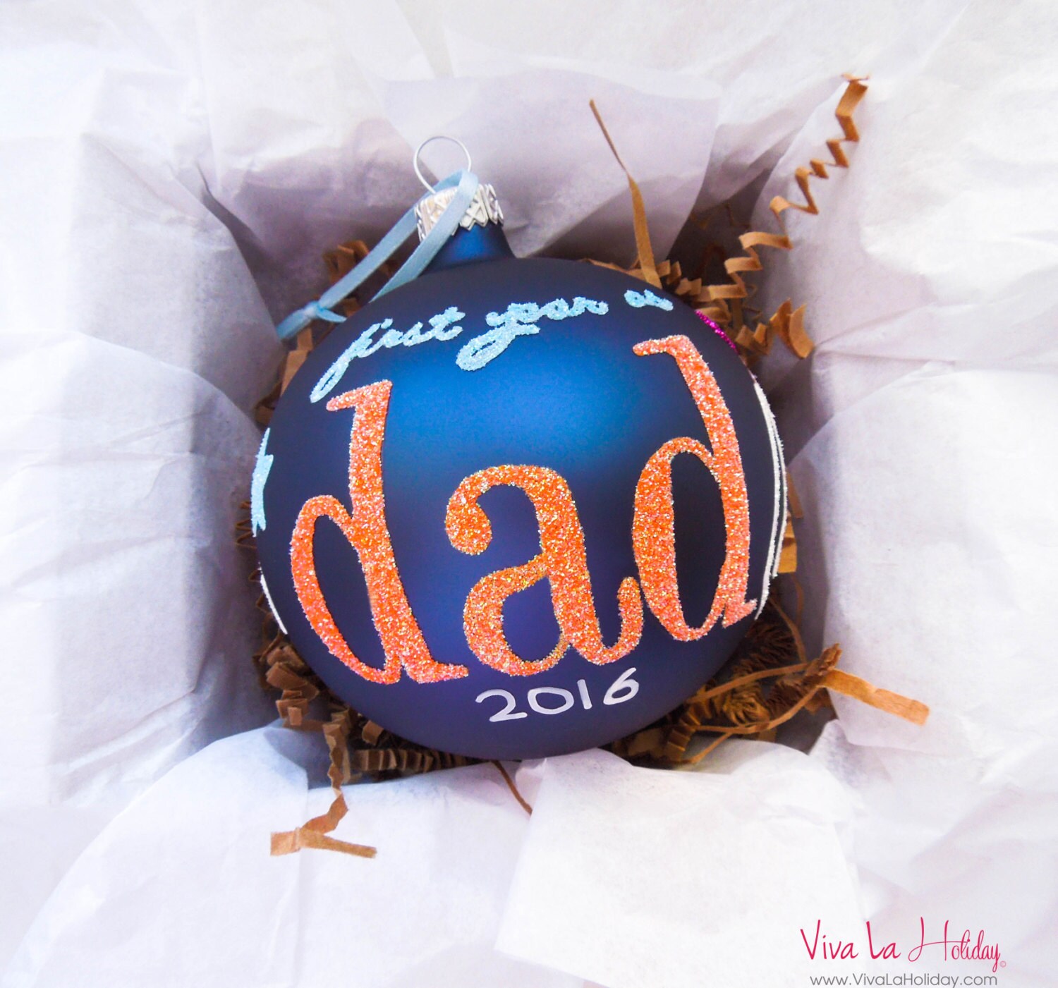 Father Gift for New Dad Ornament First Year as Dad Blown Glass Ornament ...