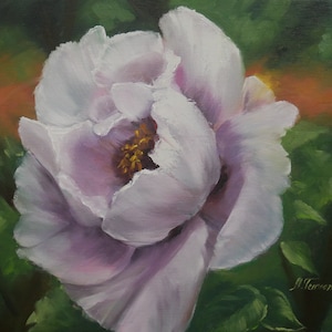 Rosa Blumen Blumenbild Botanische Kunst Originales Öl Kunstwerk von Mariya Tumanova