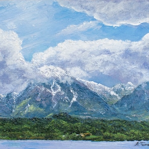 Alpine Landscape Painting, Mountain Wall Art, Alps Oil Painting, Travel Decor, European Landscape Art, Nature Wall Decor, Original Painting