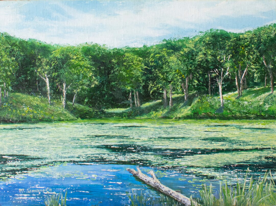 Original Landscape Oil Painting: Summer Lake Scene, Nature Art (12x16 ...