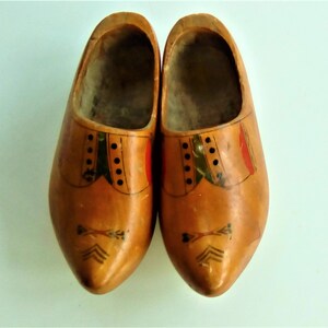 Vintage Dutch wooden clogs, Holland wooden shoes, Tulip fields image 2