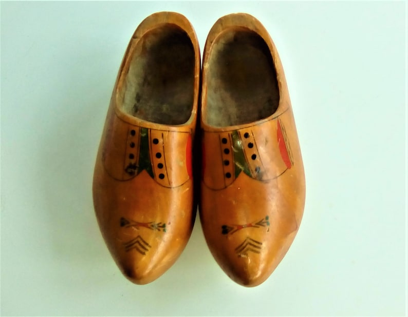 Vintage Dutch wooden clogs, Holland wooden shoes, Tulip fields image 2