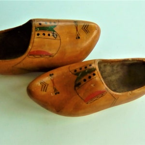 Vintage Dutch wooden clogs, Holland wooden shoes, Tulip fields image 5