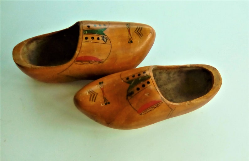Vintage Dutch wooden clogs, Holland wooden shoes, Tulip fields image 5