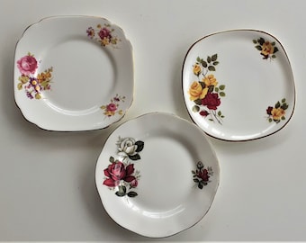 Vintage china plates, mix and match china, floral wall art
