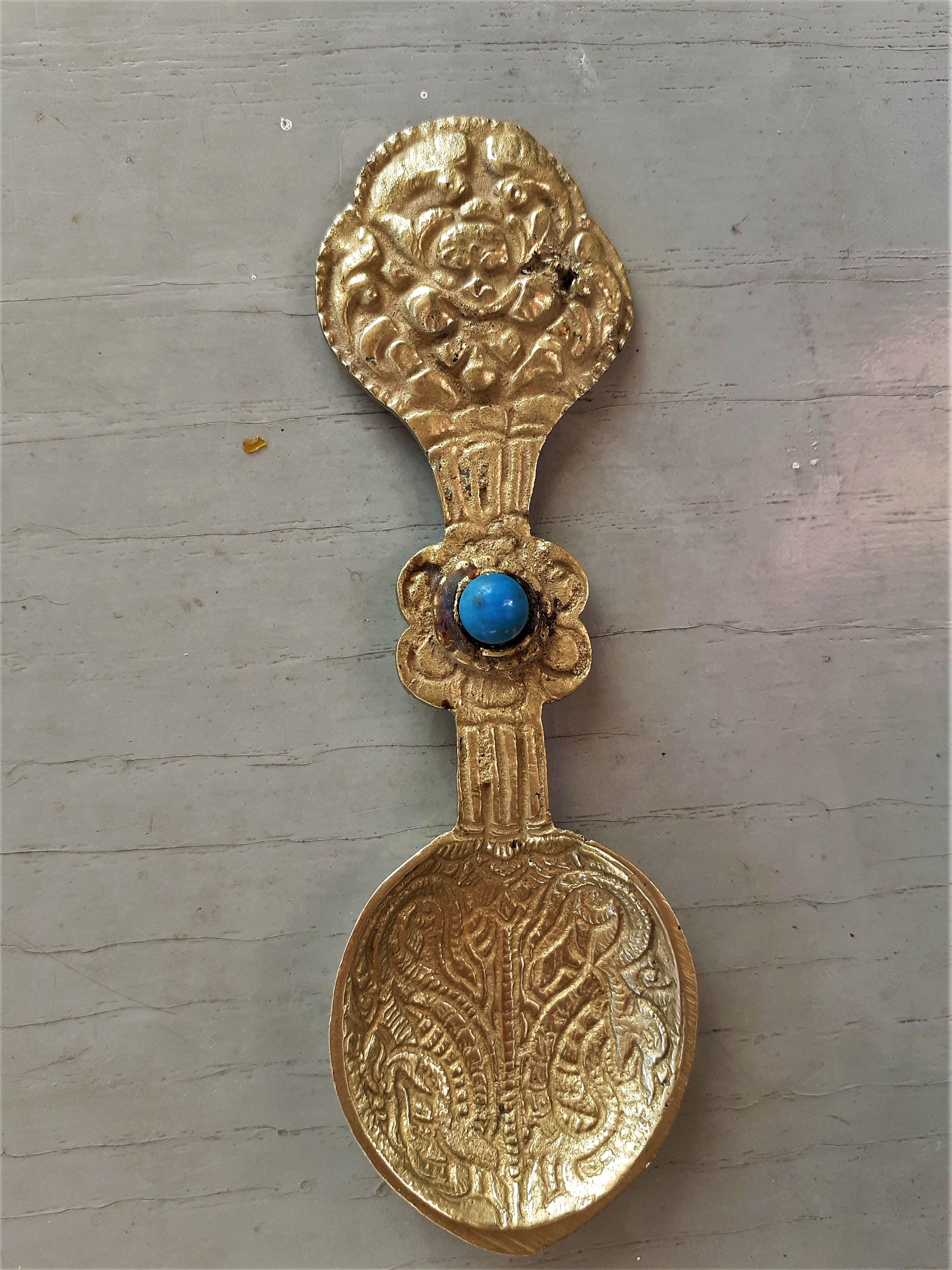 Tibetan spoon Tsog spoon Tsok spoon old brass spoon | Etsy