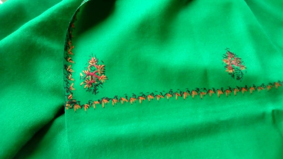 Vintage woollen shawl, Kashmiri embroidered stole… - image 7