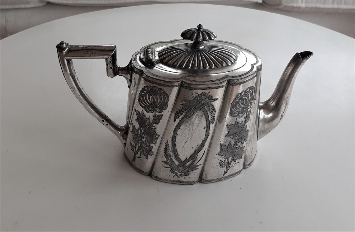 Antique Silver Teapot Vintage EPNS Teapot Walker and Hill Etsy