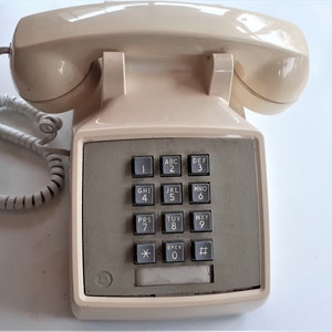vintage telephone, landline phone, retro push button phone