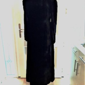 Vintage black velvet coat; 1940s opera coat, Silk velvet, crushed velvet, unique OOAK, Gothic glamour