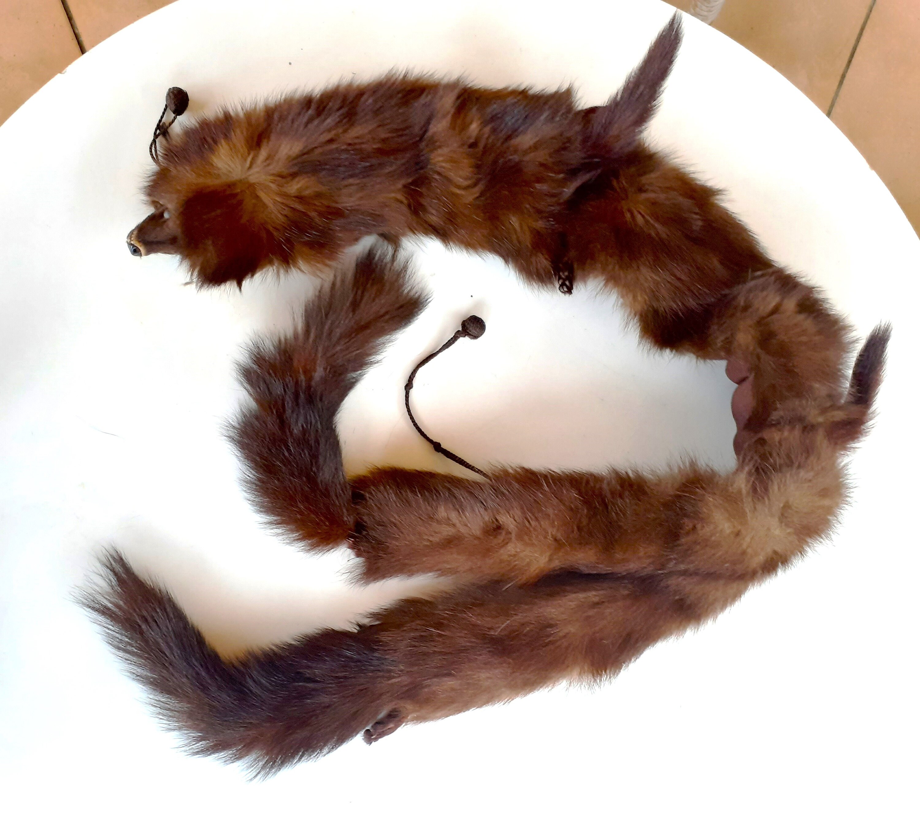 3 Styles of Vintage Mink Boas, Genuine Fur Scarves, Mob Wife Look