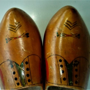 Vintage Dutch wooden clogs, Holland wooden shoes, Tulip fields image 4