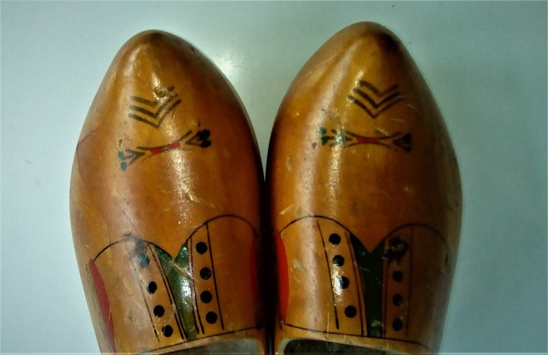 Vintage Dutch wooden clogs, Holland wooden shoes, Tulip fields image 4