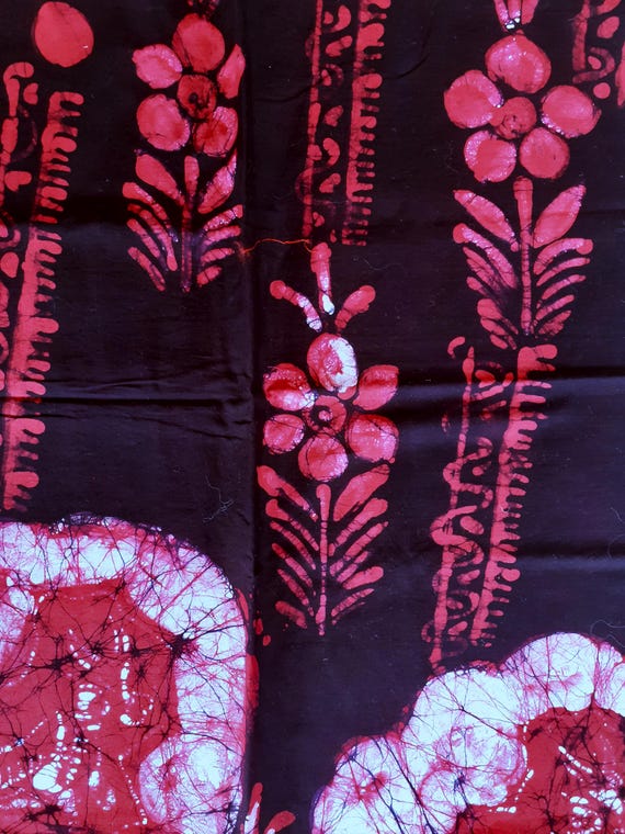 Vintage Batik Cotton Lengths, Hand-dyed Fabric, Original Printed