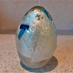 Vintage glass paperweight, Glass Easter egg, Murano glass cone 2