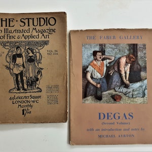 May include: Two vintage books, one titled "The Studio" and the other titled "The Faber Gallery: Degas (Second Volume)" with an introduction and notes by Michael Ayrton.