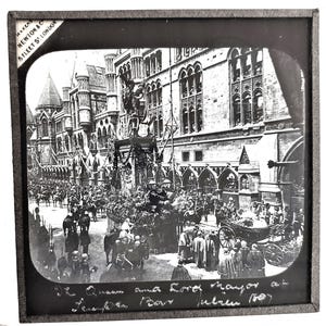 Antique glass slides of Queen Victoria&#39;s Diamond Jubilee in 1897, Magic Lantern slides