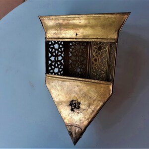 Vintage Moroccan brass sconce lights, middle eastern craft, Christmas, Golden Jubilee, Diwali image 5