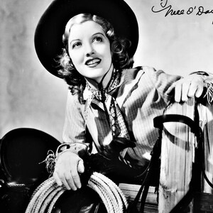 Nell O&#39;Day **Rare** Inscribed Vintage Western Celebrity Publicity Photograph 8x10