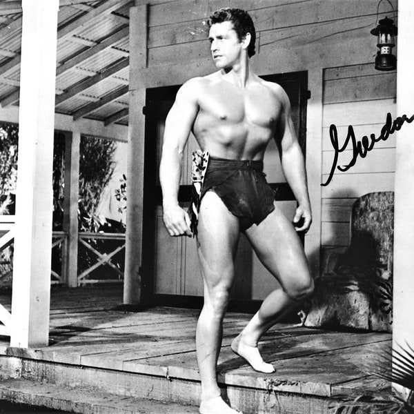 Gordon Scott Signed Vintage "Tarzan the Ape Man" Black & White Publicity Photo