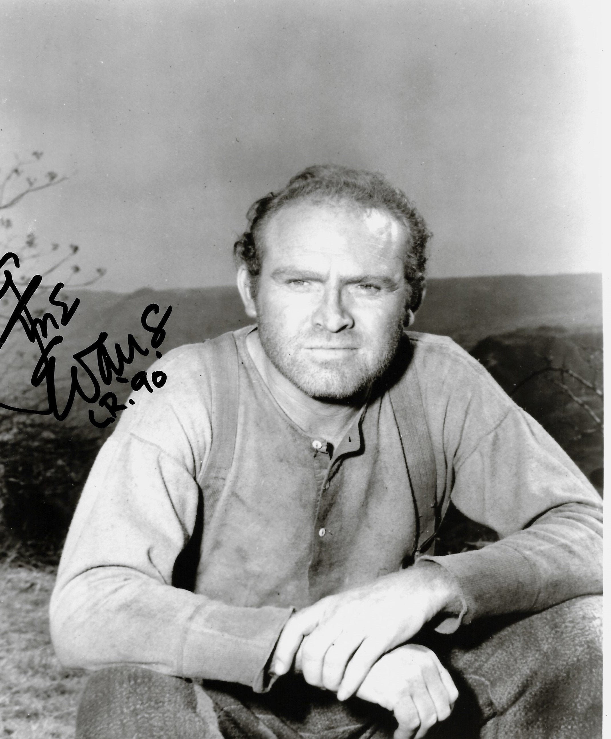 Gene Evans rare Autographed Vintage Hollywood Publicity Black & White
