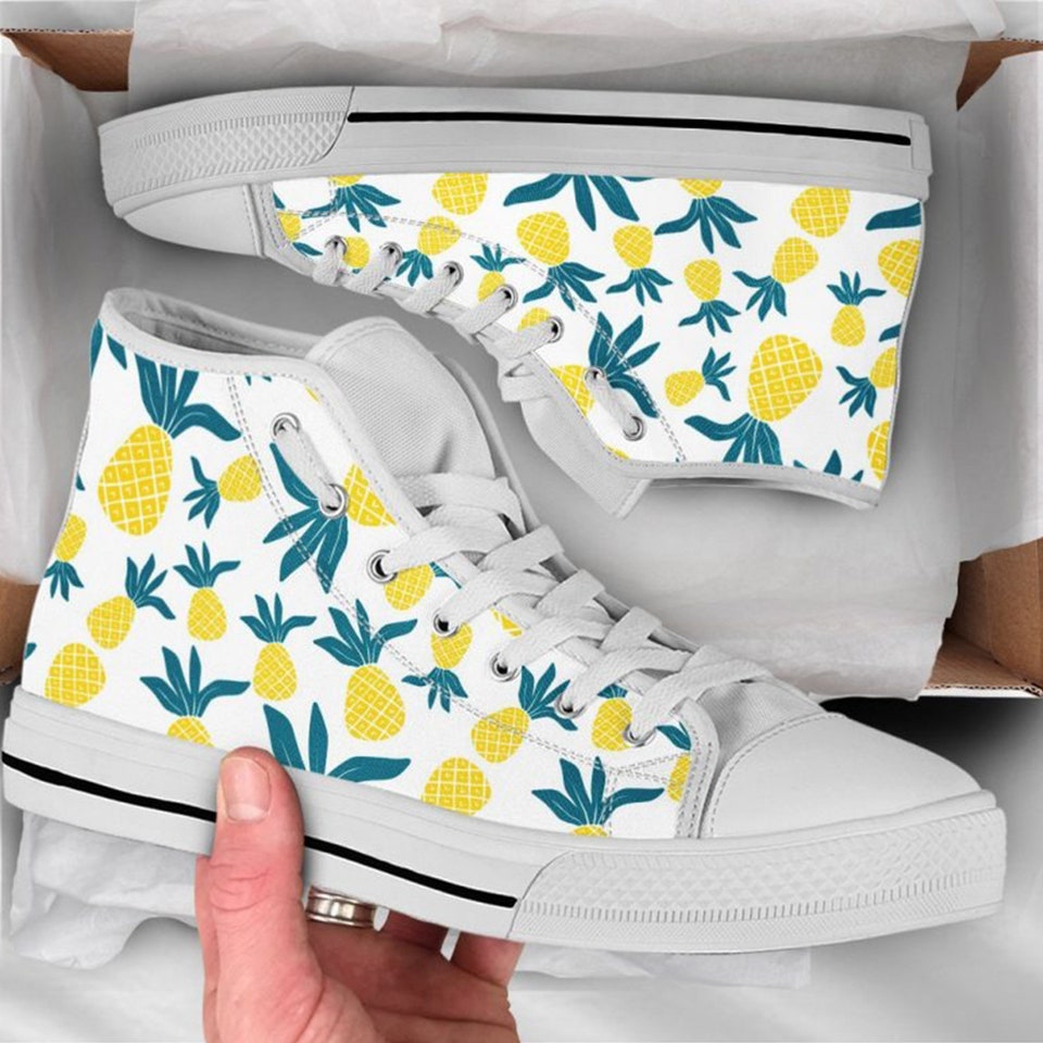 Colorful Mix Fruit Pineapple Hawaiian Print Men's Low Top Shoes