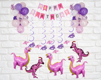 Dinosaur Birthday Party Decorations PINK JUMBO Dinosaur Balloons