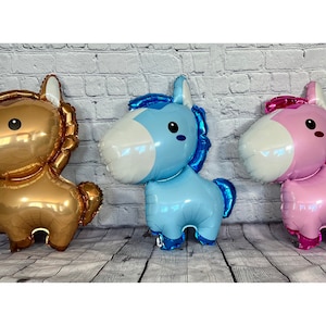 Palloncini cavallo baby pony Set di 3 palloncini JUMBO Mylar Foil