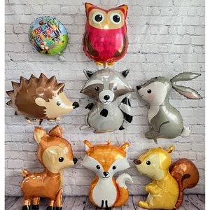 Woodland Animal Ballonnen - Gelukkige Verjaardag Folie Feest Ballonnen - Set van 8