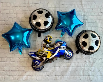 Motorcycle & Tire Balloon Set: Birthday Party Decoration