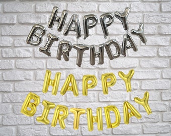 Set di palloncini con lettere in alluminio con palloncino di buon compleanno