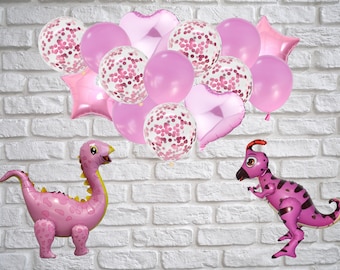 Dinosaur Birthday Party Decorations PINK JUMBO Dinosaur Balloons