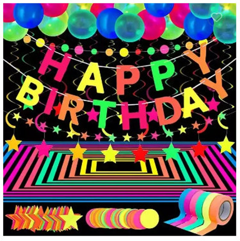 Neon birthday party set